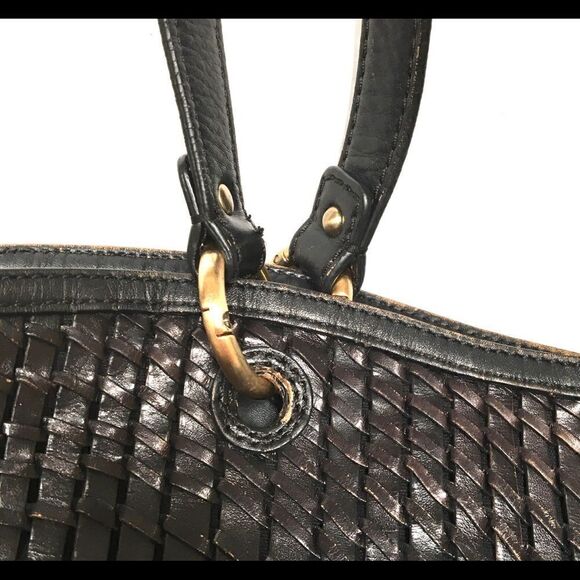 Cole Haan leather openweave tote/shoulder hobo bag - Picture 6 of 14